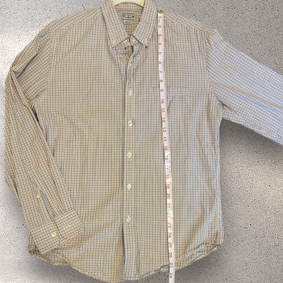 J. Crew Men's blue and orange Checkered Shirt sz M - Picture 8 of 9